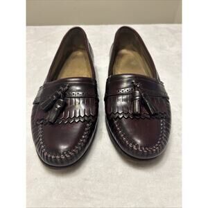 GH Bass Weejuns Men’s Shoes Size 10 C Burgundy Leather Loafers Slip On Casual